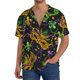 thumbnail image 1 of Fotbe Mardi Gras Surface Camisa Estampada de Manga Corta para Hombre, Casual de Verano, Estilo Playero, Sin Arrugas-Medium, 1 of 5