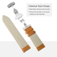 thumbnail image 4 of Uxcell Leather Band Deployment Buckle Watch Strap 24mm Leather Strap, Orange Silver, 4 of 7