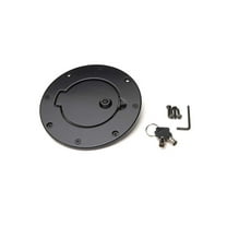 Rampage by RealTruck Fuel Door for Jeep Wrangler TJ | Black, Aluminum | 85006 | Compatible with 1997 - 2006 Jeep Wrangler TJ