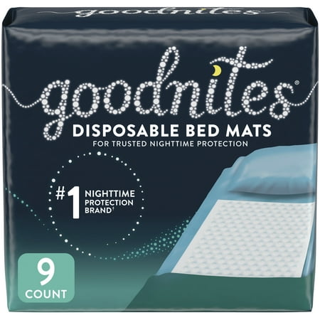 Goodnites Disposable Bed Pads for Bedwetting, 9 Ct (Select for More Options)