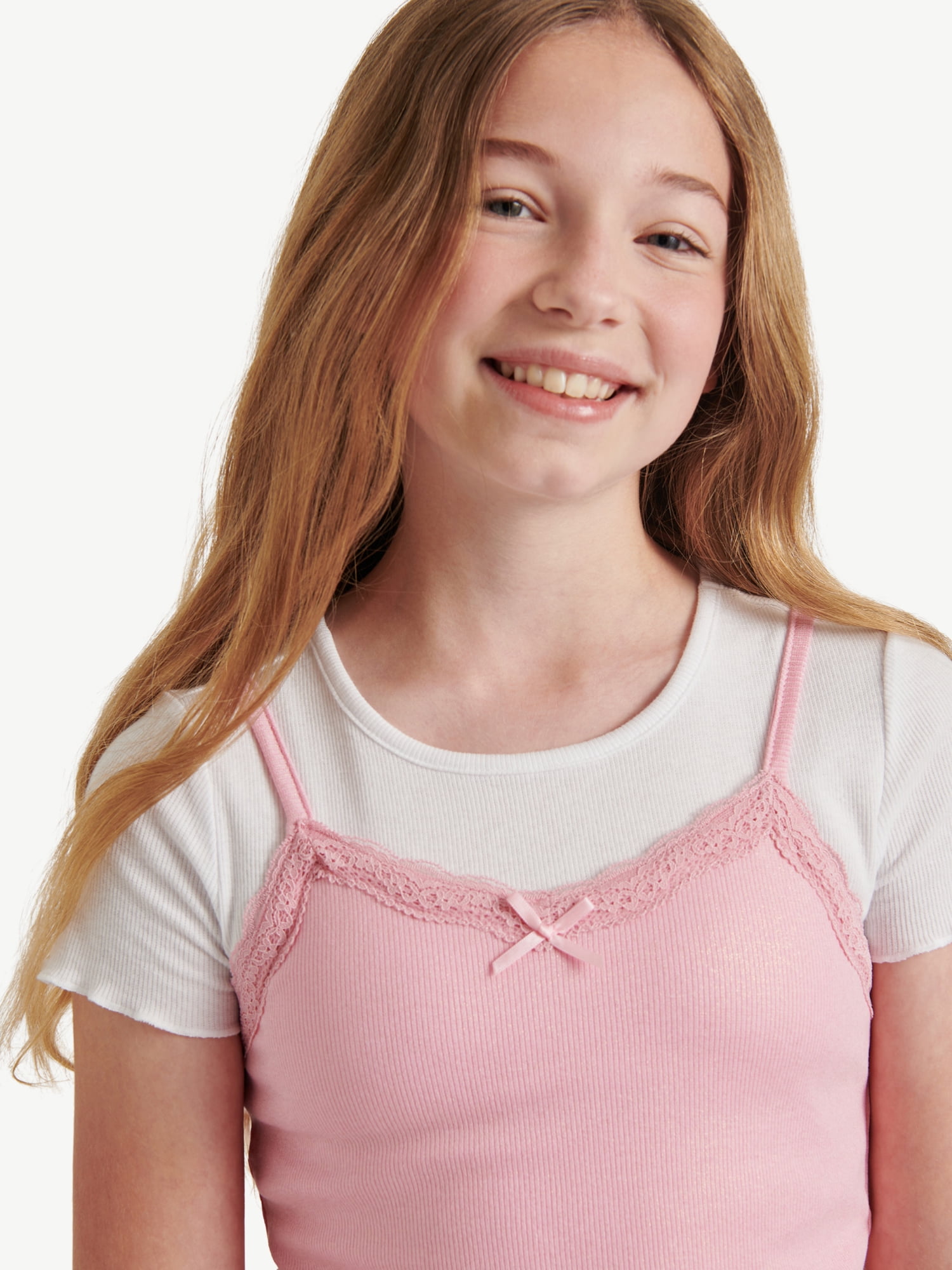 Justice Girls Cami 2fer Tee, Sizes XS - XLP