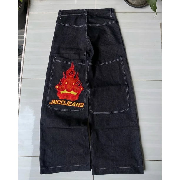JNCO Wide Leg Jeans Men Y2K Big Pocket Hip Hop High Quality