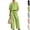 19# Green, variant on Two Piece Outfits for Women Zip Front Top Wide Leg Pants Set Casual Summer Matching Set Loose Fit Tracksuit Black XXL