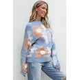 thumbnail image 4 of Ushdele Chic Floral O-Neck Sweater | Drop Shoulder | Versatile Fit, 4 of 8