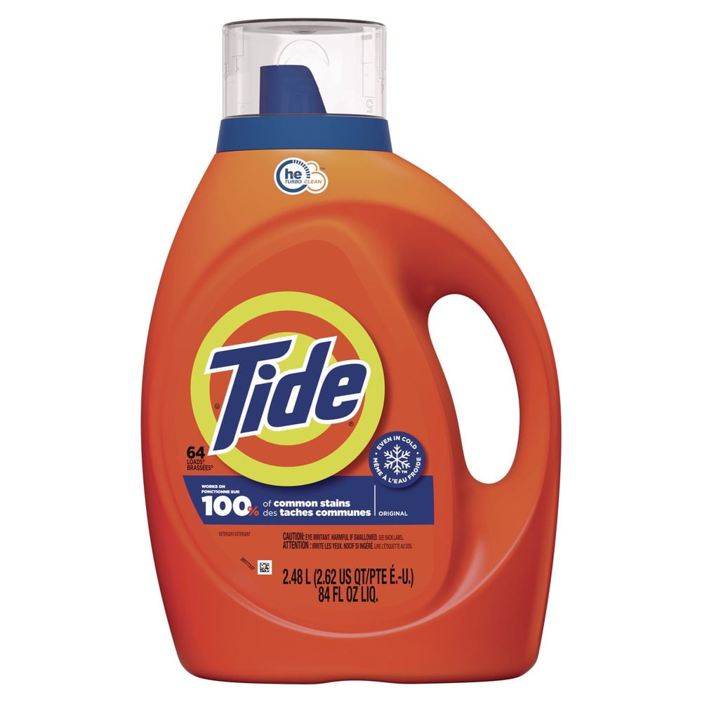 (4 pack) Tide Laundry Detergent Liquid with 6X Boosted Cleaning Power, Original Scent, 80 fl oz, 64 Loads