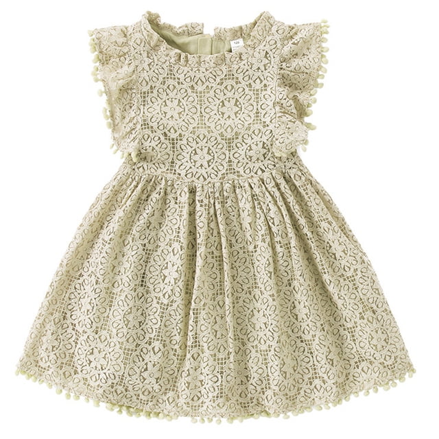 Robe en Dentelle à Fleurs pour Filles, Robe de Bal d'Été, Robes d'Anniversaire, Bébé Nourrisson, Enfants, Coton, Robe de Princesse pour Fête, Vêtements pour Enfants