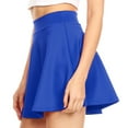 thumbnail image 4 of Sakkas Womens Basic Versatile Stretchy Flared Casual Mini Skater Skirt Made in USA - Royal Blue - Large, 4 of 5