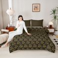thumbnail image 4 of Feelyou Adult Boho Damask Full Size Comforter Sets, Gold Ghost Bedding Sets, 3 Pieces, 4 of 8