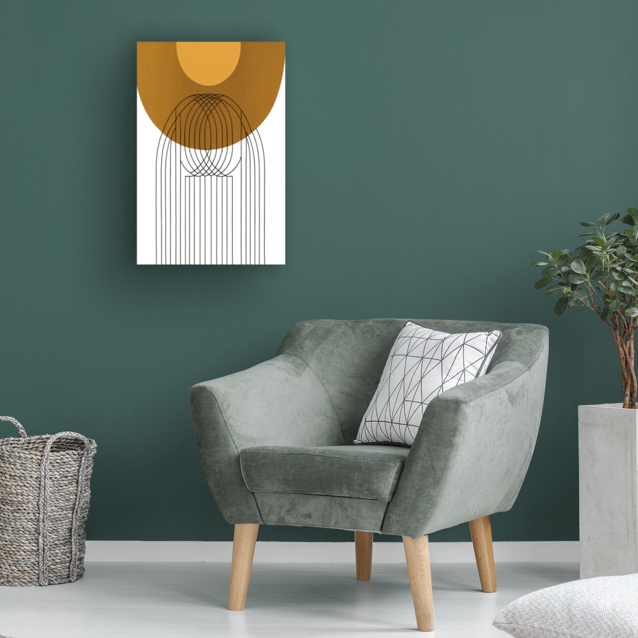 Canvas Wall Art - Ray Heere 'Mid Century Abstract Painting 28' Wall Art for Living Room, Bedroom, or Office Décor by Trademark Fine Art - 16 x 24 Inches
