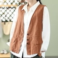 thumbnail image 1 of Mareep Blouses Sans Manches pour Femmes M-2TG Veste Ample en Coton Sergé Rétro, 1 of 4
