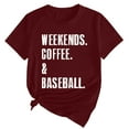 thumbnail image 2 of Séductiva T-Shirt à Manches Courtes pour Femmes Soldes Aujourd'hui Offres Prime Week-End Café Baseball Imprimé T-Shirt Coton Col Rond Manches Courtes Décontracté, 2 of 4