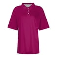 thumbnail image 3 of Birdeem Blouses pour Femmes Mode Décontractée Confortable Unie Manches Courtes Col Rabattu Bouton Blouse T-Shirt, 3 of 9