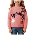 thumbnail image 3 of 12-18 Months Toddler Girls "Spooky" Ghost Pumpkin Embroidered Knit Sweater,Halloween Pullover, 3 of 9