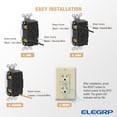 thumbnail image 7 of GFCI Outlet 20 Amp, Self-Test GFCI Electrical Outlet with Thinner Design, TR Tamper Resistant GFCI Receptacle, Ground Fault Circuit Interrupters with Wall Plate, UL Listed, Light apricot 2PC, 7 of 7