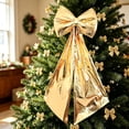 thumbnail image 5 of Large Yellow Christmas Bow Decorations, 43.31 Inch Oversized Metallic Fabric Big Bow Hanging Ornament for Christmas Tree Wall Window Arch Home Party Indoor Outdoor Holiday Decor, 5 of 10