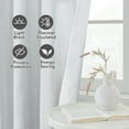 thumbnail image 3 of DriftAway 100% Blackout Curtain Liners for Bedroom Living Room Full Light Blocking Thermal Insulated Blackout Liner with 18 Pcs Rings 2 Panels Set for 102 Inch Long Curtains Each 50"Wx98"L Off White, 3 of 8