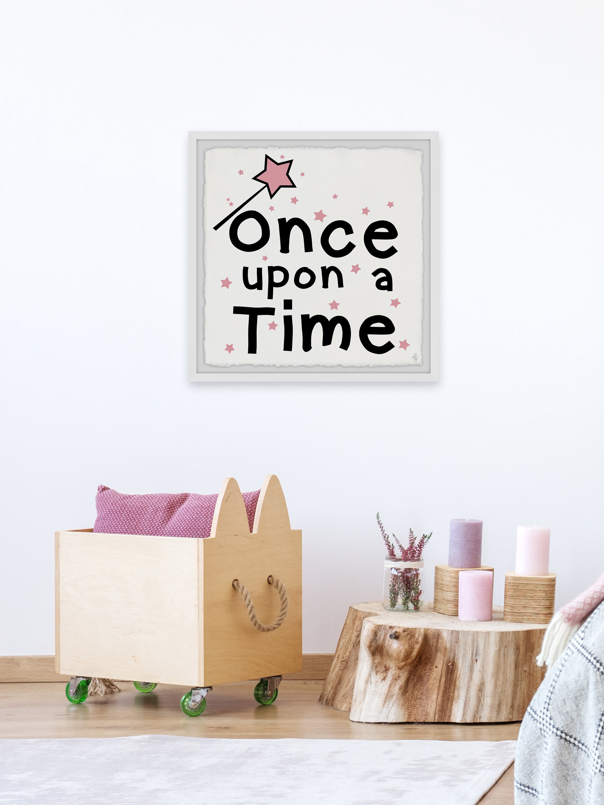 Marmont Hill Pink Star Dust Once upon a Time Framed Wall Art