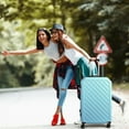 thumbnail image 2 of Hard Shell Suitcase Set of 3, Lightweight Suitcase, Durable, Blue and Pink, Customs Lock, 2 of 5