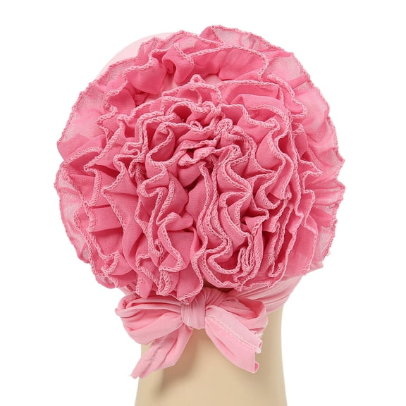 Women Chiffon Big Flower Turban Slouchy Stretch Beanie Hat Hair Head Wrap Cap