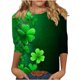 thumbnail image 2 of RKSTN St Patricks Day 3/4 Sleeve Tops for Women Oversized Crewneck St Paddy's Day Lucky Shamrocks Graphic Print T Shirt Womens Casual Solid Plus Size Round Neck Loose Three Quarter Sleeve Shirts, 2 of 6