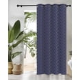 thumbnail image 3 of Geometric Line Thermal Insulated Blackout Curtains for Bedroom 45 Length Yellow Border Indigo Blue Background Room Darkening Curtain 1 Panel Grommet Window Curtain Drape for Living Room Nursery Room, 3 of 7