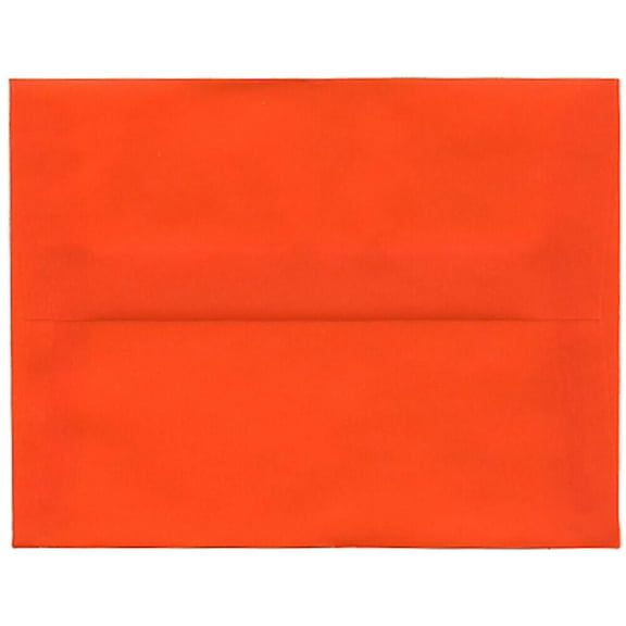 JAM Paper A2 Translucent Envelopes, 4 3/8 x 5 3/4, Orange, 50/Pack