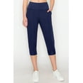 thumbnail image 2 of ALWAYS Women's Slimfit Super Soft Highwaisted Capri Joggers with Pockets - Navy Small, 2 of 6