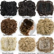 Benehair Messy Curly Hair Bun Easy Stretch Chignon Hair Extensions Clip in Updo Hairpiece Cover Ponytail Scrunchie for Women Wedding
