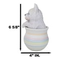 thumbnail image 2 of West Highland White Terrier Westie Puppy Dog Figurine With Glass Eyes Pup In Pot, 2 of 9