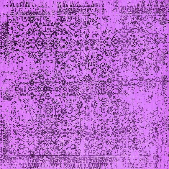Ahgly Company Indoor Square Oriental Purple Industrial Area Rugs, 7' Square
