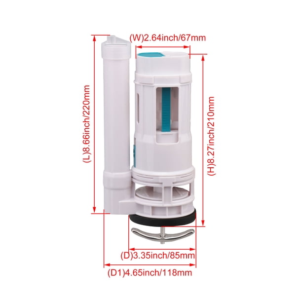 BQLZR ABS Toilet Cistern Dual Flush Push Button Valve With Adjustable