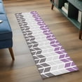 thumbnail image 4 of Area Rug 2x6ft Geometric Chevron Purple Carpets Indoor Floor Area Mat Washable Entrance Mat Rugs for Living Room Dining Room Kitchen Bedroom, White Stripes Sofa Throw Carpet, 4 of 9