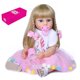 thumbnail image 1 of Muñeca Pinnaco con cabello rubio, cuerpo completo de silicona realista de 22 pulgadas, juguete suave para bebés con peso para que jueguen los niños pequeños, 1 of 7