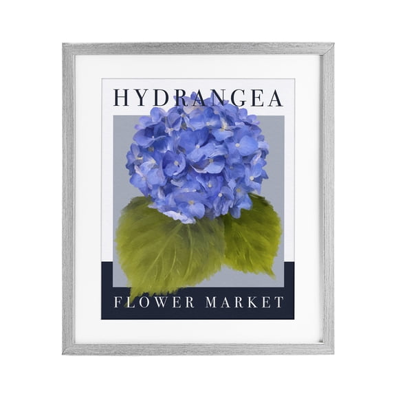 Stupell Industries Hydrangea Flower Market Gray Framed Print Under Glass, design by Jennifer Stith