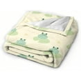 thumbnail image 2 of Green Frogs Throw Blanket Warm Lightweight Soft Cozy Warm Home Decoration 60"x50" for Teens, 2 of 6