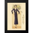 thumbnail image 2 of Vintage Fashion 11x14 Black Modern Framed Museum Art Print Titled - Daytime Dress in Navy, 2 of 5