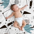 thumbnail image 3 of Yibo Seamless Hand Drawn Pattern Blanket Flannel Soft and Comfortable Anti-static Bed Sofa Blanket, 3 of 7
