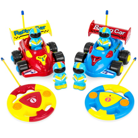 Best Choice Products Kids 2-Channel Cartoon Remote Control Educational Race Car Toy w/ Action Figures, Lights, Music -