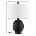thumbnail image 3 of SAFAVIEH Muse 20 in. Glam Black Resin Table Lamp with White 100% Cotton Shade, 3 of 6