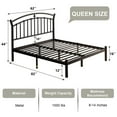 thumbnail image 4 of Laisnet Queen Size Metal Platform Bed Frame with Vintage Victorian Headboard & Footboard, 12" Under-Bed Storage, Noise-Free, Black, 4 of 8