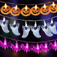 thumbnail image 1 of 10 LED Halloween Pumpkin Specter String Light Lights Horror Hanging Party Outdoor 1.5M Fairy Lights 2 Lighting Modes Room Decor Lamp, 1 of 9