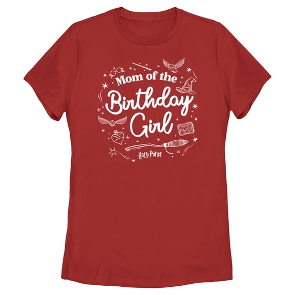 Women's Harry Potter Birthday Girl Mom Graphic Tee Red Medium