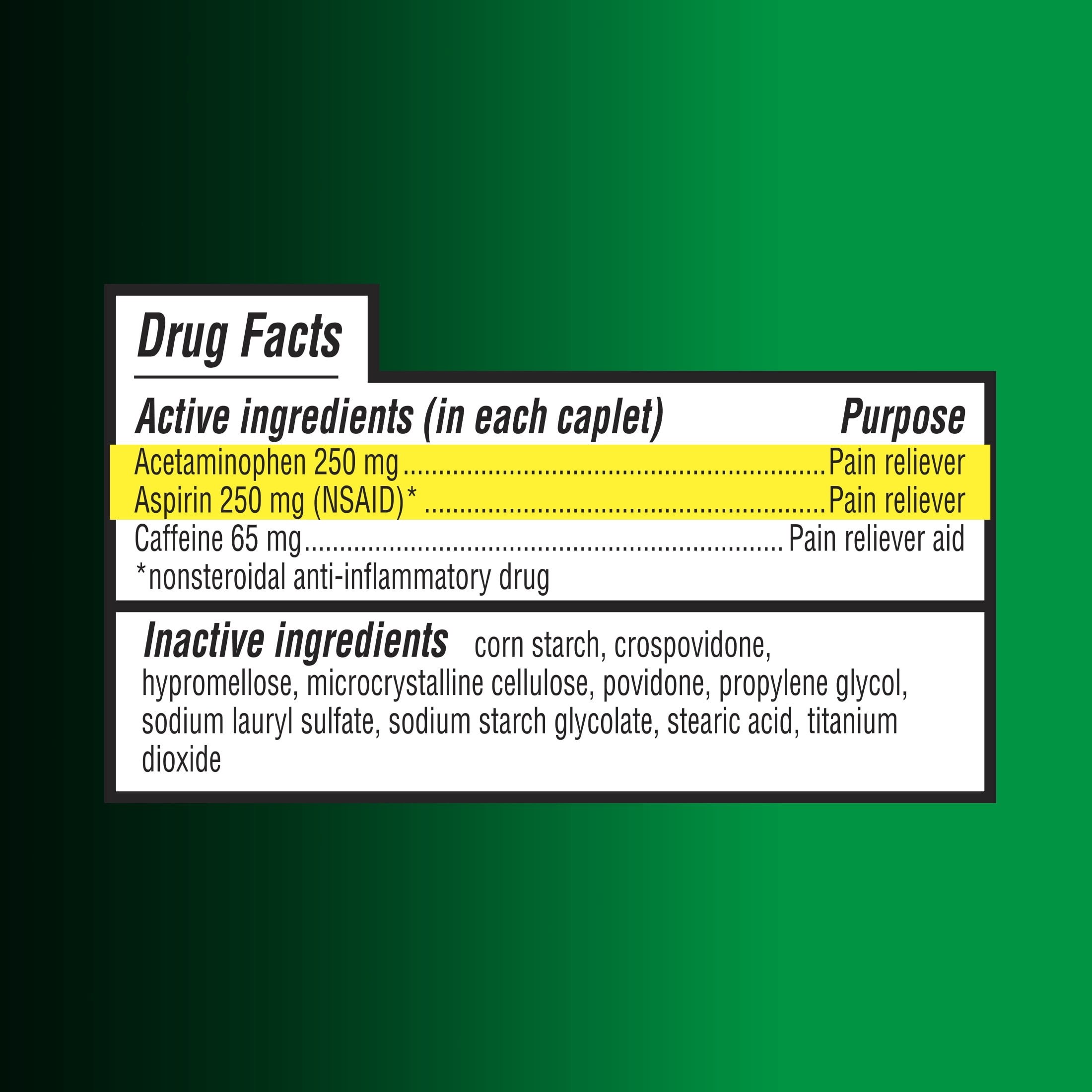 Equate Extra Strength Headache Relief Acetaminophen, Aspirin, Caffeine Caplets, 200 Count