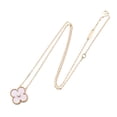 thumbnail image 2 of Pre-Owned Van Cleef & Arpels Vintage Alhambra Pink Mother-of-Pearl 1PD Necklace Jewelry 18KPG..., 2 of 7