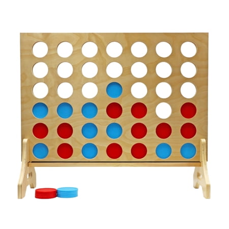 Tailgating Pros Premium Giant Four in a Row with Carrying Case - Jumbo Oversized Outdoor Yard Game - Connect Multiple Pucks in a Row to Win - Many Puck Colors Available!