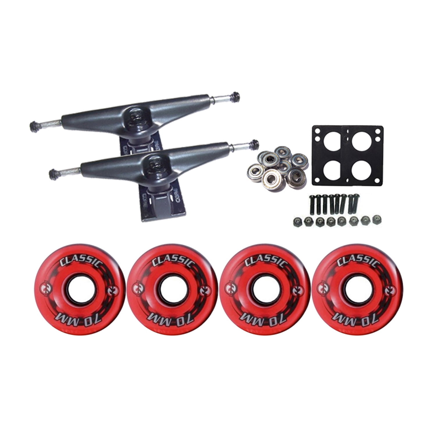 KRYPTONICS CLASSIC Truck Wheel Pack 70mm RED Core 7.0 Black