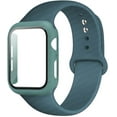 thumbnail image 1 of Case+ Strap For Apple Watch Band 44mm 40mm 38mm 42mm Silicone Wristbands with PC Screen Protector Cover iWatch 3 4 5 6 SE, 1 of 6