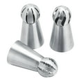 thumbnail image 1 of Russian Piping Tips, 3PCS Cake Decorating Tips Stainless Steel Flower Icing Tips Ball Frosting Tips Nozzles for Cake Cupcake Pastry Decoration, 1 of 8