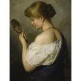 thumbnail image 2 of Adolf Joseph Grass 12x14 Gold Ornate Wood Frame and Double Matted Museum Art Print Titled - Portrait of a Young Girl with Mirror (1882), 2 of 4