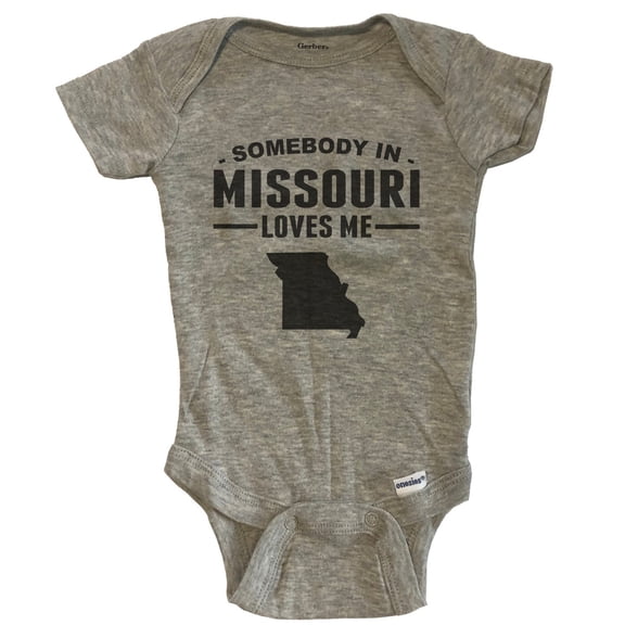 Somebody In Missouri Loves Me Baby Bodysuit - Missouri Baby Bodysuit - Grey